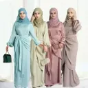 Elegant silky satin abaya set, modest & comfortable for everyday wear